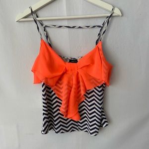 Chevron Bow Tie Top